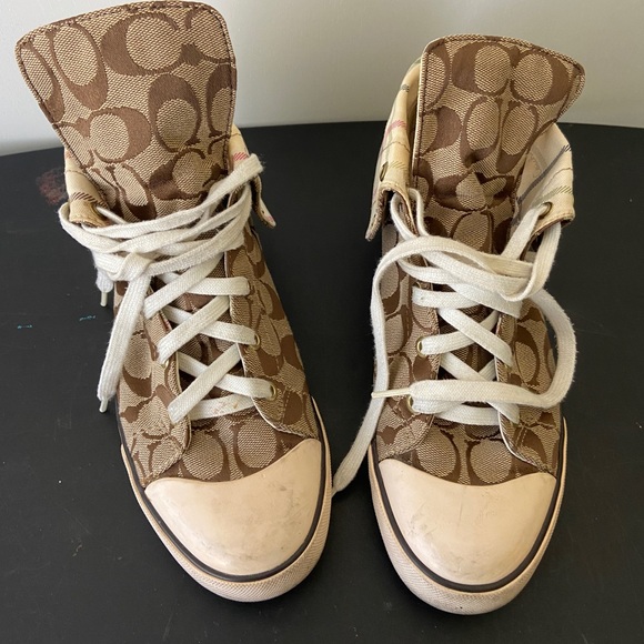 Coach - Logo High Tops - 8.5M- Brown - Picture 2 of 12